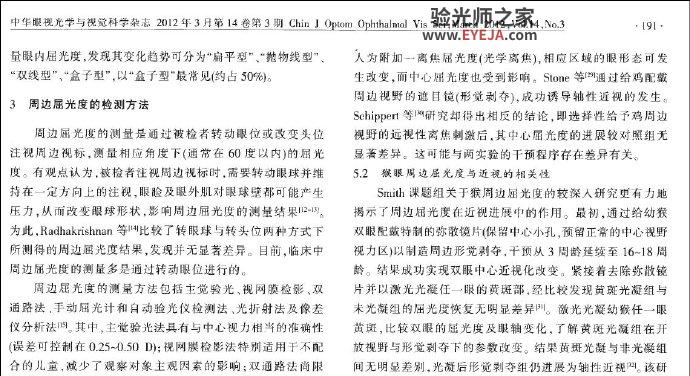 读书:《周边屈光度与近视的研究进展》 读书:《周边屈光度与近视的研究进展》