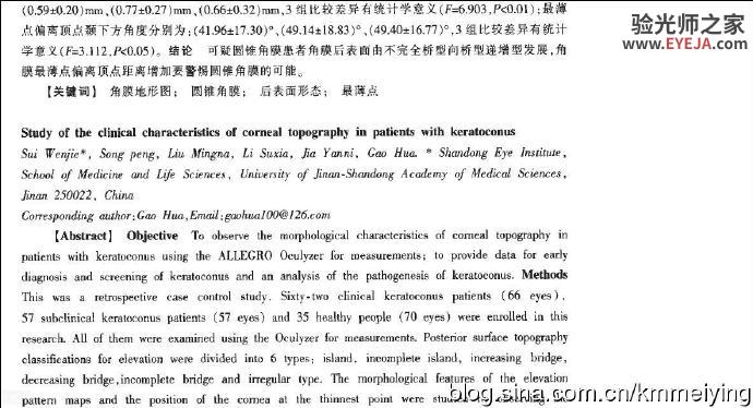 读书《圆锥角膜患者角膜地形图形态学特征》 读书《圆锥角膜患者角膜地形图形态学特征》